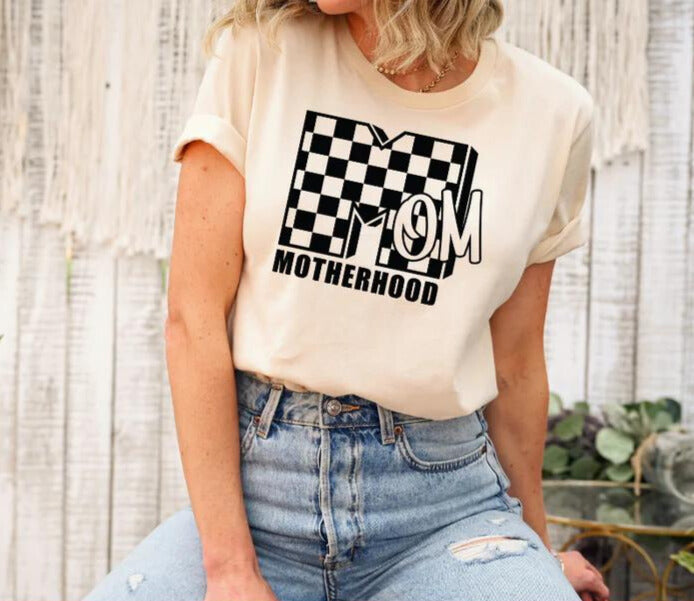 Motherhood Checkered T-Shirt