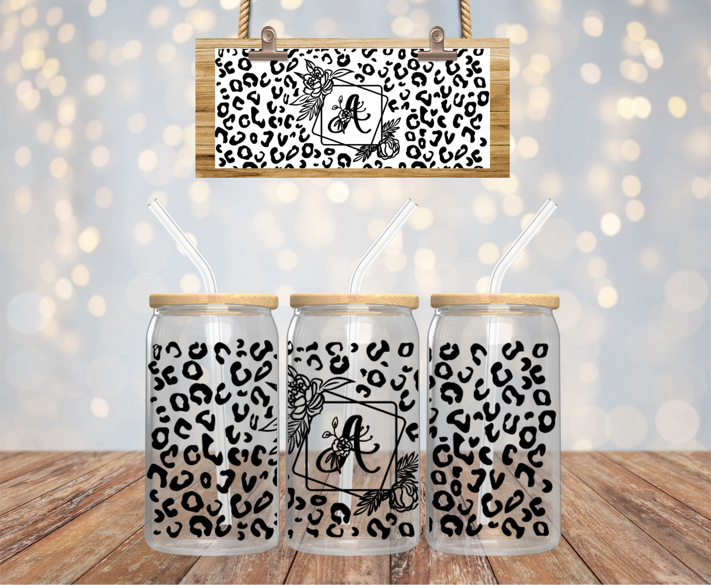 Custom Initial Leopard Vinyl Design